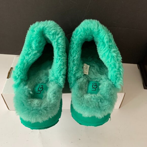 UGG DISQUETTE SCATTER GRAPHIC SLIPPER SIZE US 8 EMERALD GREEN PLATFORM SHOE - Picture 6 of 10
